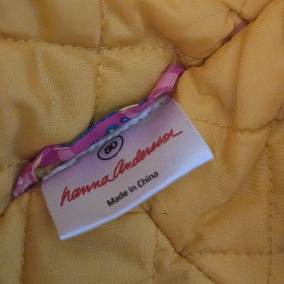 Hanna Andersson Snowsuit Multicolor Floral Hooded Quilted Lined Full Zipper 80cm - Picture 7 of 9